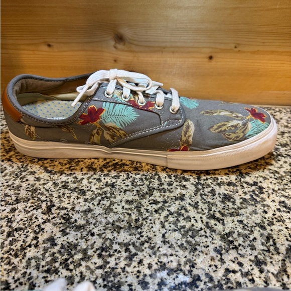 Vans Low Top Sneakers Tropical Floral Print Gray White Lace Up Men US 13 - Picture 5 of 13